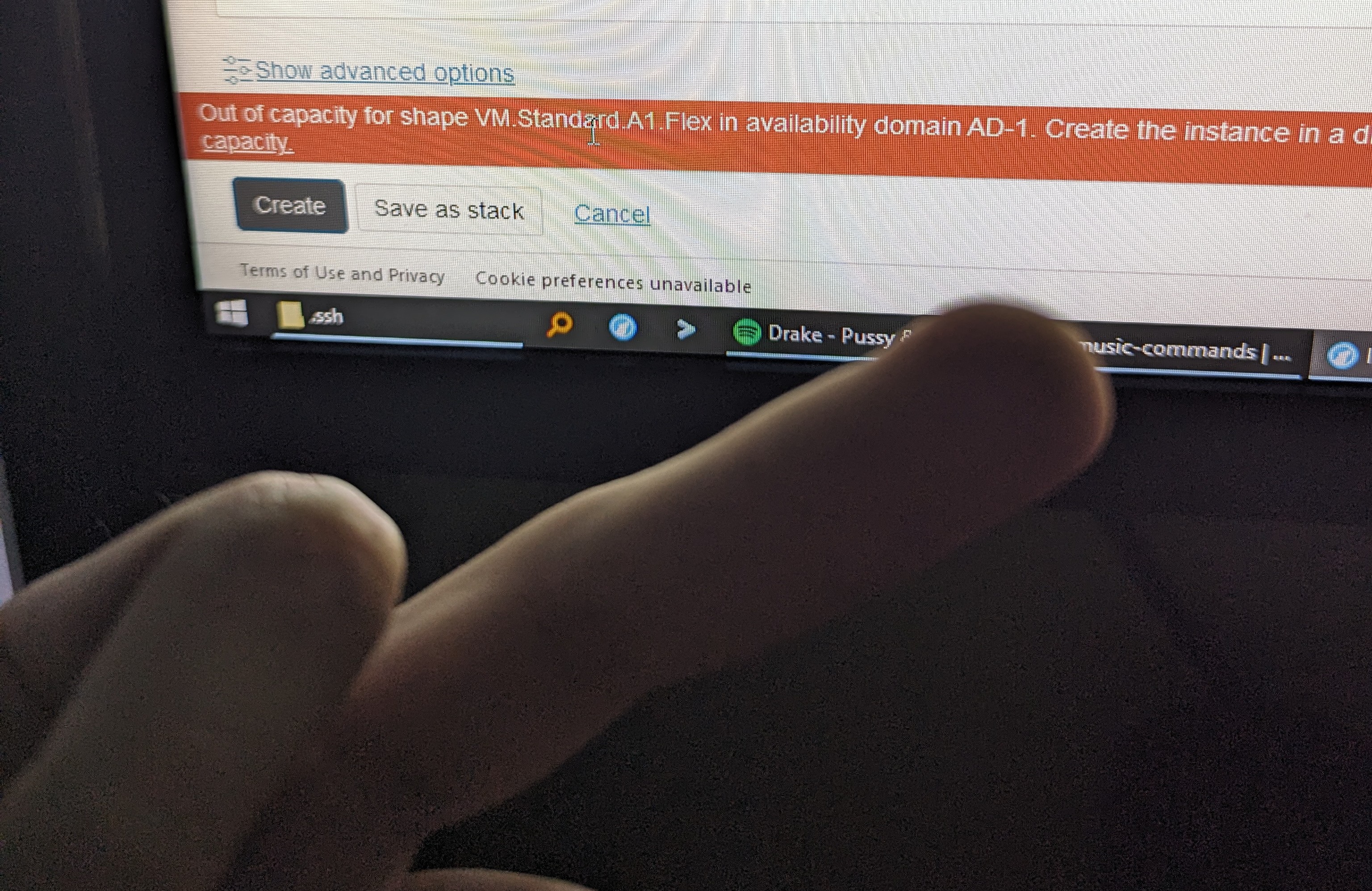 Oracle Out of Capacity